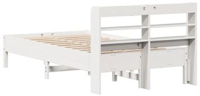 Cama sem colchão 75x190 cm madeira de pinho maciça branco