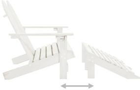 Cadeira de jardim &amp; otomano Adirondack 2 lugares abeto branco