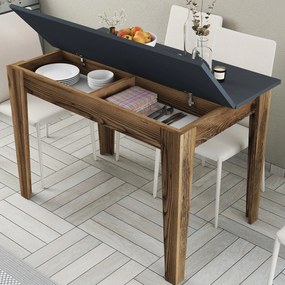 Mesa de Cozinha Kiev – Nogueira e Antracite – 110x75x72 cm