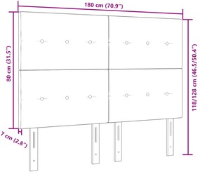 Cabeceira vidaXL Botonê Cinza Escuro 180 cm Veludo