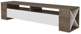 Móvel TV Sosruko – Nogueira/Branco – 155x35x35 cm