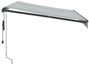 Toldo retrátil automático com LEDs 300x250 cm antracite/branco