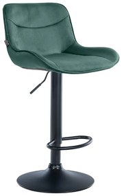 Banco alto em veludo com estrutura preta 85-106 x 49 x 51 cm verde