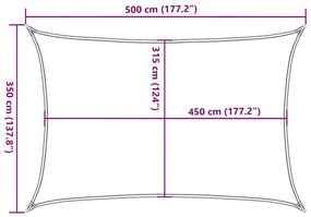 Para-sol estilo vela 160 g/m² 3,5x5 m PEAD cinza-acastanhado