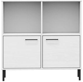 Estante c/ pernas metal 90x35x90,5cm madeira maciça OSLO branco