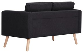 2 pcs conjunto de sofás tecido preto