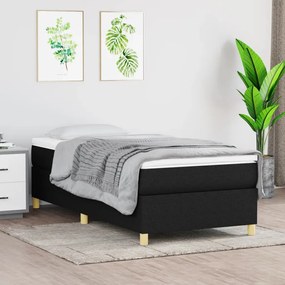 Estrutura de cama com molas 100x200 cm tecido preto