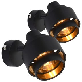 vidaXL Holofotes 2 pcs preto E14