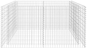 Canteiro elevado/cesto gabião 180x90x100 cm aço prateado