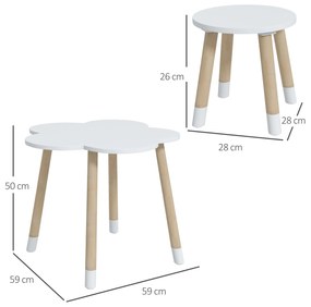 ZONEKIZ Conjunto de Mesa e 2 Cadeira para Crianças Mesa com Cadeiras p