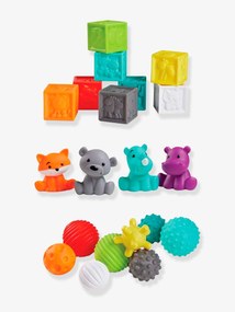Conjunto de 8 bolas, 4 animais e 8 cubos sensoriais, da INFANTINO multicolor
