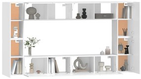 Conjunto móveis de TV 8 pcs madeira processada branco