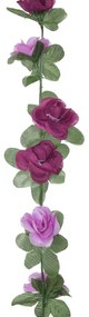 Grinaldas de flores de Natal 6 pcs 250 cm roxo claro