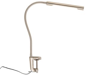 Candeeiro de mesa de braçadeira em aço com LED e dimmer tátil - Lionard Moderno