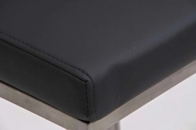 Banco de bar Panama em couro sintético 42 x 86-109 x 44 cm Cinzento