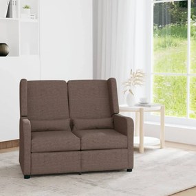 vidaXL Sofá reclinável de 2 lugares tecido cinzento-acastanhado