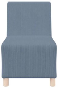 Poltrona tecido corduroy 55 cm azul