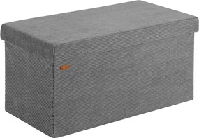 Banco dobrável em cordão macio com espaço de arrumação 76 x 38 x 38 cm Antracite