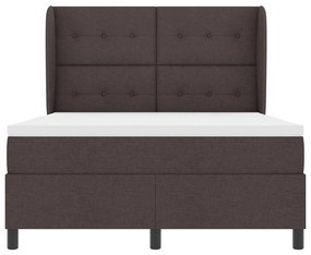 Cama Box com Colchão - Castanho Escuro, 160x200 cm, Tecido
