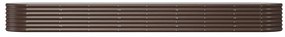 Canteiro elevado jardim 368x80x36cm aço revestido a pó castanho