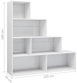 Estante/divisória 155x24x160 cm contraplacado branco brilhante