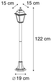 Lanterna clássica preta 122 cm IP44 - Capital Clássico / Antigo