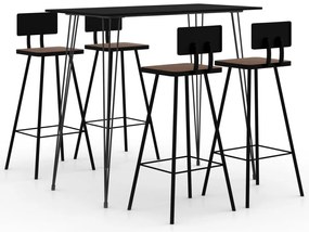 5 pcs conjunto de bar preto
