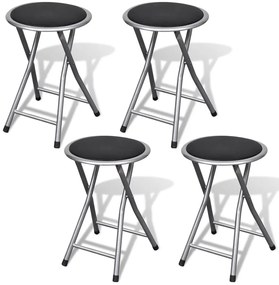 241033 vidaXL Bancos de bar dobráveis 4 pcs couro artificial