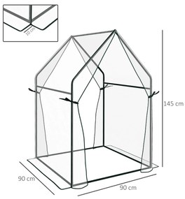 Outsunny Estufa de Jardim Estufa de Varanda com 2 Portas com Fecho de