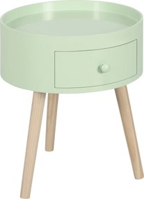 HOMCOM Mesa baixa mesa de cabeceira mesa de noite redonda design escandinavo mesa lateral de sofá com gaveta pés afilados inclinados | Aosom Portugal