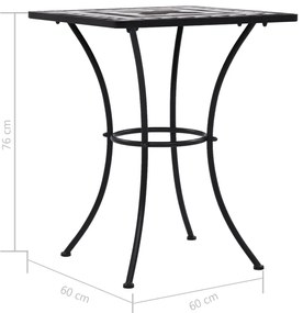 3 pcs conjunto bistro em mosaico azulejos cerâmica preto/branco