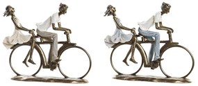Figura Decorativa Dkd Home Decor Bicicleta Cobre Resina Moderno (27 X 9,5 X 23 cm) (2 Unidades)
