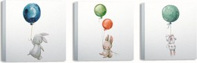 Pintura Decorativa em Tela FAH11 – Multicolor – 30 x 30 cm (3 Peças)
