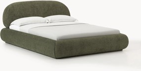 Cama estofada em teddy-bouclé com arrumação Alba