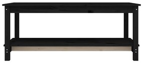 Mesa de centro 110x55x45 cm madeira de pinho maciça preto