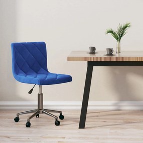 vidaXL Cadeira de escritório giratória veludo azul