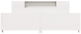 Cama sem colchão 180x200 cm madeira de pinho maciça branco