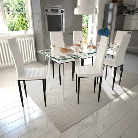vidaXL Cadeiras de jantar 6 pcs couro artificial branco