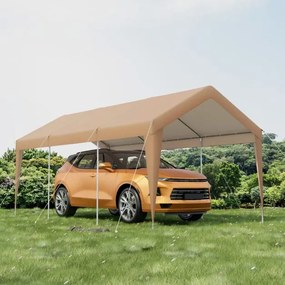 Tenda de jardim portátil para garagem carros, festas, jardim, eventos com estrutura metálica para exteriores 301 x 600 x 285 cm Amarelo