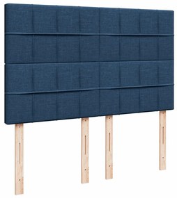 Cama com molas/colchão 140x200 cm tecido azul