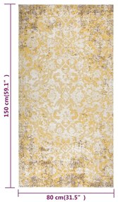 Tapete de exterior tecelagem lisa 80x150 cm amarelo