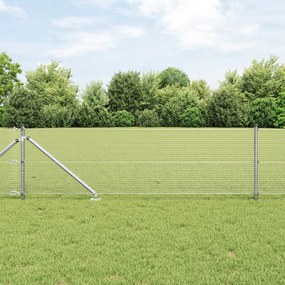 Cerca de Arame Soldado com 13 Postes de Ponta 0.8x10 m Aço Galvanizado