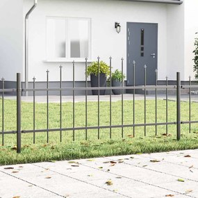 Cerca de Jardim com Topo Arqueado - Cinza, 13,6 x 0,75 m, Aço