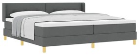 Cama Box com Colchão em Cinza Escuro, 200 x 200 cm, Tecido