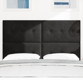 Cabeceira vidaXL Tufted Botões Preta 160 cm Veludo