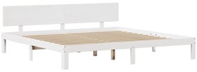 Estrutura de cama c/ cabeceira sem colchão 200x200 cm branco