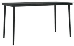 5 pcs conjunto de jantar p/ jardim c/ almofadões preto