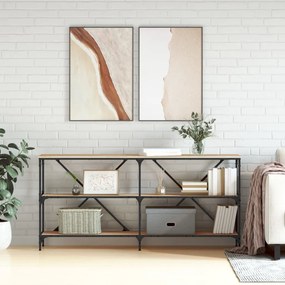 vidaXL Mesa consola 160x30x75 cm deriv. madeira/ferro carvalho sonoma