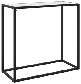 Mesa consola 80x35x75 cm vidro temperado branco