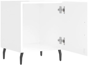 Mesa de cabeceira 40x40x50cm derivados madeira branco brilhante